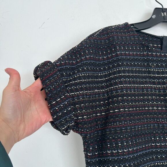 Zara Trafaluc Collection Short Sleeve Knit Stripe Sweater Fringe Dress Size XS - Picture 4 of 10